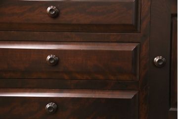 中古　北海道民芸家具　上品な雰囲気漂うライティングビューロー(簿記机、在宅ワーク、在宅用デスク、本棚、収納棚)(定価約50万円)(R-049986)