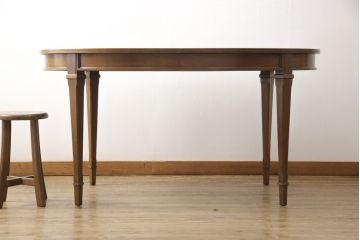 ヴィンテージ家具　DREXEL HERITAGE(ドレクセルヘリテイジ)　Triune(トライユン)　品のある佇まいがすてきなダイニングテーブル(エクステンションテーブル、ビンテージ)(R-049990)
