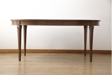 ヴィンテージ家具　DREXEL HERITAGE(ドレクセルヘリテイジ)　Triune(トライユン)　品のある佇まいがすてきなダイニングテーブル(エクステンションテーブル、ビンテージ)(R-049990)