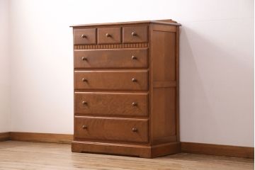 中古　横浜ダニエル(Daniel)　滑らかな木肌と温かみのある色合いが魅力のチェストセブン(S)(定価約40万円)(チェスト、引き出し)(R-049994)