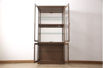 中古　極美品!　カリモク　キュリオケース(ガラスケース、ショーケース、キャビネット、飾り棚)(定価約27万円)(R-049997)