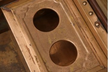 和製ビンテージ　特大サイズ!　高級品　総ケヤキ材製の関西火鉢(木製火鉢、囲炉裏、ヴィンテージ)(R-049999)