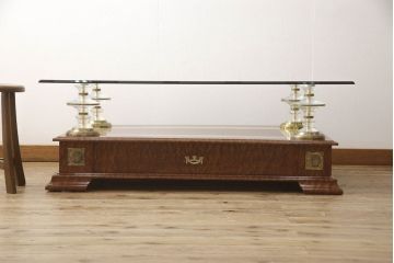 中古　イタリア製　異彩を放つデザインが魅力的なセンターテーブル(ローテーブル)(R-050000)