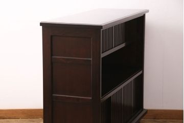 中古　九州民芸家具　上品さとモダンな雰囲気が魅力的なサイドボード(収納棚、戸棚、飾り棚)(R-050004)