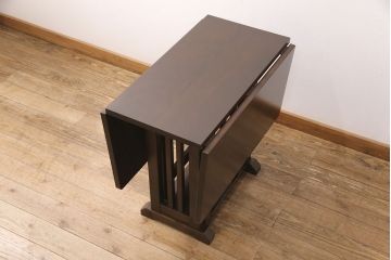 中古　北海道民芸家具　#430　洗練されたデザインのバタフライ卓(ダイニングテーブル、エクステンションテーブル)(定価約20万円)(R-050005)