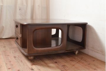 イギリスヴィンテージ　ERCOL(アーコール)　インテリアの差をつける!希少なパンドラボックスコーヒーテーブル(センターテーブル、ローテーブル、ビンテージ、英国)(R-050009)