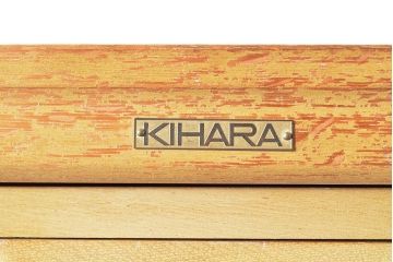 レトロ家具　昭和レトロ　KIHARA　ナラ材製　作業台が付いた、ネームプレート付きカードケース(引き出し、チェスト、図書館、図書室)(R-050012)