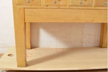 レトロ家具　昭和レトロ　KIHARA　ナチュラルスタイルにおすすめ!小物収納に便利なナラ材製ネームプレート付きカードケース(引き出し、チェスト、図書館、図書室)(R-050013)