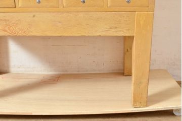 【簡易リペア限定品】レトロ家具　昭和レトロ　KIHARA　ナチュラルスタイルにおすすめ!小物収納に便利なナラ材製ネームプレート付きカードケース(引き出し、チェスト、図書館、図書室)(R-050015)