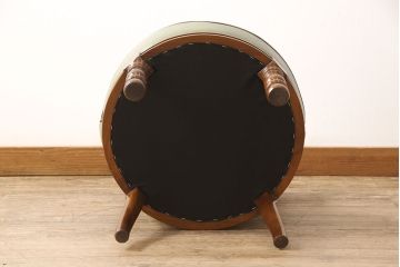 中古　展示美品　バロッサバレンティ(VARO,S.A. VALENTI)　本革　落ち着きのあるグリーンカラーが目を引く優雅な佇まいのメイトチェア(椅子)(定価約35万円)(R-050017)