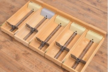 【簡易リペア限定品】レトロ家具　昭和レトロ　KIHARA　雑貨屋さん収納が叶うナラ材製ネームプレート付きカードケース(引き出し、チェスト、図書館、図書室)(R-050018)