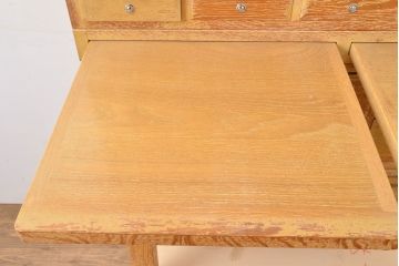 【簡易リペア限定品】レトロ家具　昭和レトロ　KIHARA　お洒落な店舗什器におすすめのナラ材製ネームプレート付きカードケース(引き出し、チェスト、図書館、図書室)(R-050019)