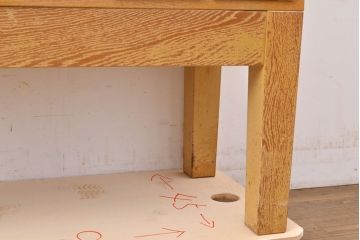 レトロ家具　昭和レトロ　KIHARA　お洒落な店舗什器におすすめのナラ材製ネームプレート付きカードケース(引き出し、チェスト、図書館、図書室)(R-050019)