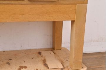 【簡易リペア限定品】レトロ家具　昭和レトロ　KIHARA　ナラ材のあたたかみのある風合いが魅力的なネームプレート付きカードケース(引き出し、チェスト、図書館、図書室)(R-050020)