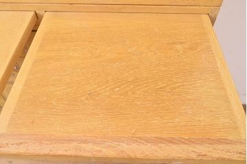 レトロ家具　昭和レトロ　KIHARA　ナラ材のあたたかみのある風合いが魅力的なネームプレート付きカードケース(引き出し、チェスト、図書館、図書室)(R-050020)