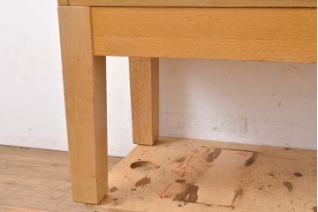 レトロ家具　昭和レトロ　KIHARA　ナラ材のあたたかみのある風合いが魅力的なネームプレート付きカードケース(引き出し、チェスト、図書館、図書室)(R-050020)