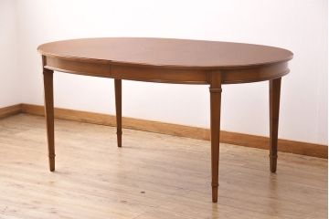 中古　美品　ブランド家具　DREXEL HERITAGE(ドレクセルヘリテイジ)　Triune(トライユン)　品のある佇まいがすてきなダイニングテーブル(エクステンションテーブル)(R-050026)