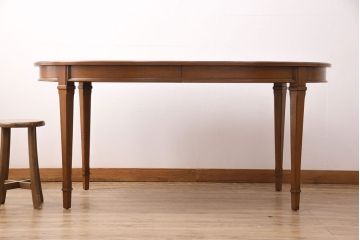 中古　美品　ブランド家具　DREXEL HERITAGE(ドレクセルヘリテイジ)　Triune(トライユン)　品のある佇まいがすてきなダイニングテーブル(エクステンションテーブル)(R-050026)