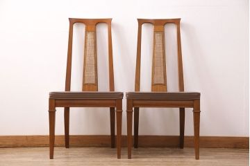 中古　アメリカ製　DREXEL HERITAGE(ドレクセルヘリテイジ) Triune(トライユン)シリーズ　チェア2脚セット(ダイニングチェア、椅子)(定価1脚約15万円)(R-050028)
