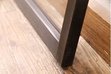 アンティーク建具　昭和初期　当時物のガラス入り!グリーンカラーがアクセントの色ガラス入り欄間(明り取り、明かり取り)(R-050031)