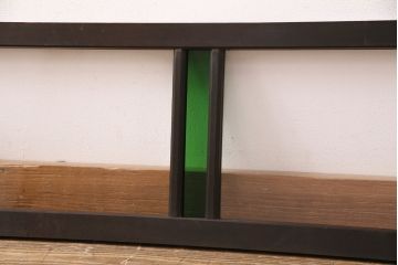 アンティーク建具　昭和初期　当時物のガラス入り!グリーンカラーがアクセントの色ガラス入り欄間(明り取り、明かり取り)(R-050031)
