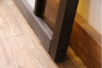 アンティーク建具　昭和初期　当時物のガラス入り!大正ロマンの雰囲気漂う色ガラス入り欄間(明り取り、明かり取り)(R-050032)