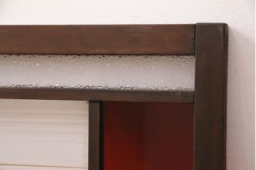 アンティーク建具　昭和初期　当時物のガラス入り!大正ロマンの雰囲気漂う色ガラス入り欄間(明り取り、明かり取り)(R-050032)