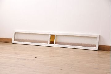 アンティーク建具　昭和初期　当時物のガラス入り!大正ロマンの雰囲気漂う色ガラス入り欄間(明り取り、明かり取り)(R-050033)