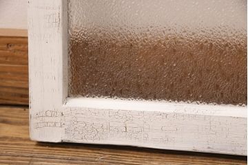 アンティーク建具　昭和初期　当時物のガラス入り!大正ロマンの雰囲気漂う色ガラス入り欄間(明り取り、明かり取り)(R-050033)