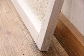 アンティーク建具　昭和初期　当時物のガラス入り!大正ロマンの雰囲気漂う色ガラス入り欄間(明り取り、明かり取り)(R-050033)