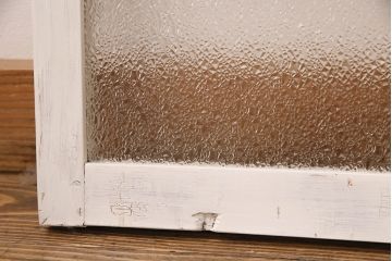 アンティーク建具　昭和初期　当時物のガラス入り!大正ロマンの雰囲気漂う色ガラス入り欄間(明り取り、明かり取り)(R-050033)
