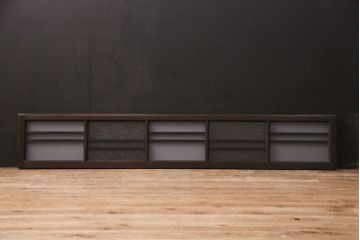 アンティーク建具　大正期　ノスタルジックな雰囲気漂うガラス入り欄間(明り取り、明かり取り)(R-050034)