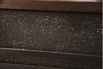 アンティーク建具　大正期　ノスタルジックな雰囲気漂うガラス入り欄間(明り取り、明かり取り)(R-050034)