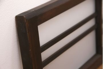 アンティーク建具　大正期　ノスタルジックな雰囲気漂うガラス入り欄間(明り取り、明かり取り)(R-050034)