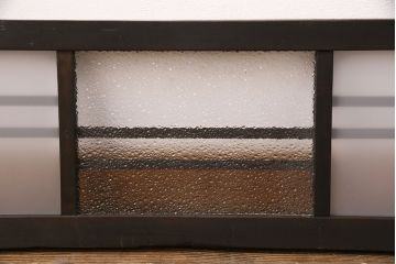 アンティーク建具　大正期　ノスタルジックな雰囲気漂うガラス入り欄間(明り取り、明かり取り)(R-050034)
