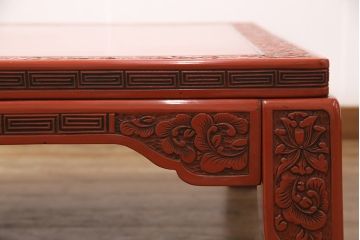 和製アンティーク　極上品!　本堆朱の座卓(ローテーブル)(R-050051)