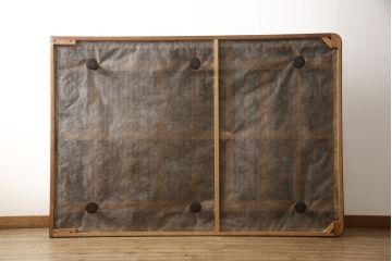 中古　SIMMONS(シモンズ)社　マホガニー材　優雅な寝室作りにぴったりのヘッドボード&ボックススプリングセット(ダブルベッド)(R-050052)