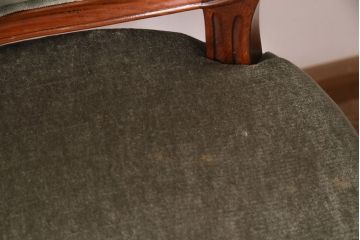 中古　高級家具　カリン材　ロココ調の優美なチェア2脚セット(ダイニングチェア、サロンチェア、椅子、花梨材)(R-050057)