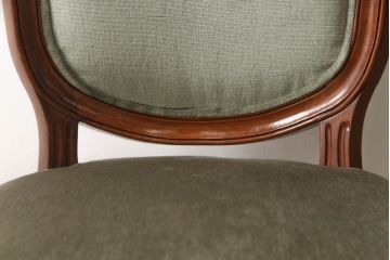 中古　高級家具　カリン材　ロココ調の優美なチェア2脚セット(ダイニングチェア、サロンチェア、椅子、花梨材)(R-050058)