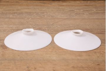 アンティーク照明　ノスタルジックな雰囲気が魅力の平笠シェードのペンダントライト2個セット(吊り下げ照明、天井照明)(R-050066)