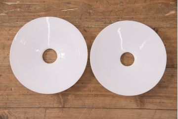 アンティーク照明　レトロな佇まいがあたたかみを感じる平笠シェードのペンダントライト2個セット(吊り下げ照明、天井照明)(R-050069)