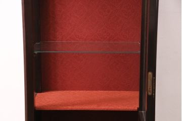 ヴィンテージ家具　イタリア家具　マホガニー　クラシカルな空間を演出するショーケース(ガラスケース、陳列棚、飾り棚、キャビネット、ビンテージ)(R-050073)