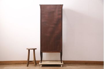 ヴィンテージ家具　イタリア家具　マホガニー　クラシカルな空間を演出するショーケース(ガラスケース、陳列棚、飾り棚、キャビネット、ビンテージ)(R-050073)