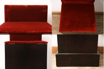 中古　神居民芸家具　クラシカルな佇まいが魅力的なライティングビューロー&スツールセット(机、ワークデスク、チェア、本箱、ブックケース)(R-050074)