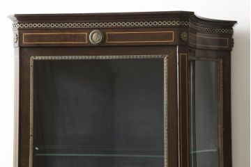 ヨーロッパヴィンテージ　スペイン家具　マホガニー材　クラシカルな雰囲気たっぷりのショーケース(ガラスケース、陳列棚、飾り棚、キャビネット、ビンテージ)(R-050076)