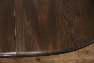 イギリスヴィンテージ　ERCOL(アーコール)　ニレ材　クラシカルな雰囲気漂うドローリーフテーブル(エクステンションテーブル、ダイニングテーブル、ビンテージ)(R-050080)