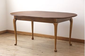 中古　ETHAN ALLEN(イーセンアーレン)　猫脚がおしゃれなドローリーフテーブル(エクステンションテーブル、ダイニングテーブル)(R-050081)