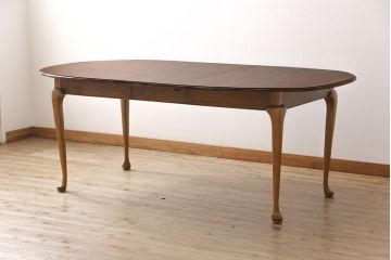 中古　ETHAN ALLEN(イーセンアーレン)　猫脚がおしゃれなドローリーフテーブル(エクステンションテーブル、ダイニングテーブル)(R-050081)