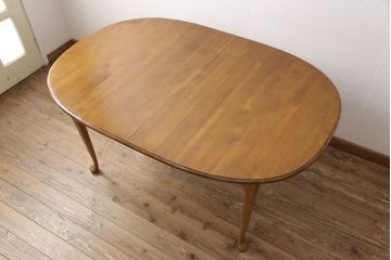 中古　ETHAN ALLEN(イーセンアーレン)　猫脚がおしゃれなドローリーフテーブル(エクステンションテーブル、ダイニングテーブル)(R-050081)