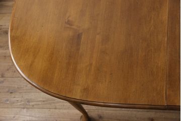 中古　ETHAN ALLEN(イーセンアーレン)　猫脚がおしゃれなドローリーフテーブル(エクステンションテーブル、ダイニングテーブル)(R-050081)